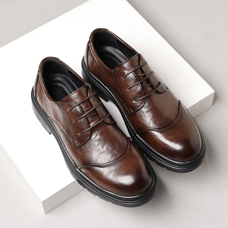 Men Formal Wear Office - メンズレザーシューズ、カジュアルビジネスに最適、多用途で快適な英国風ビジネスフォーマルウェア、オフィスプロフェッショナルドレスシューズ