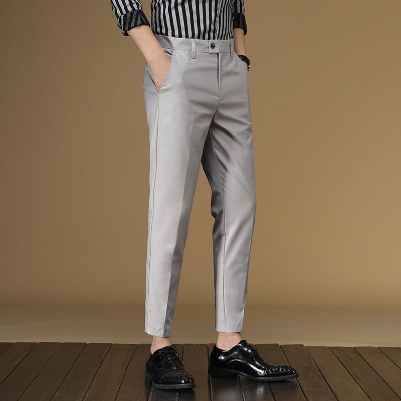 Men Formal Wear Office - 夏のスーツのズボン男性赤、黒カーキフラット正式な事務服スマートビジネス公式メンズドレス男性服2022
