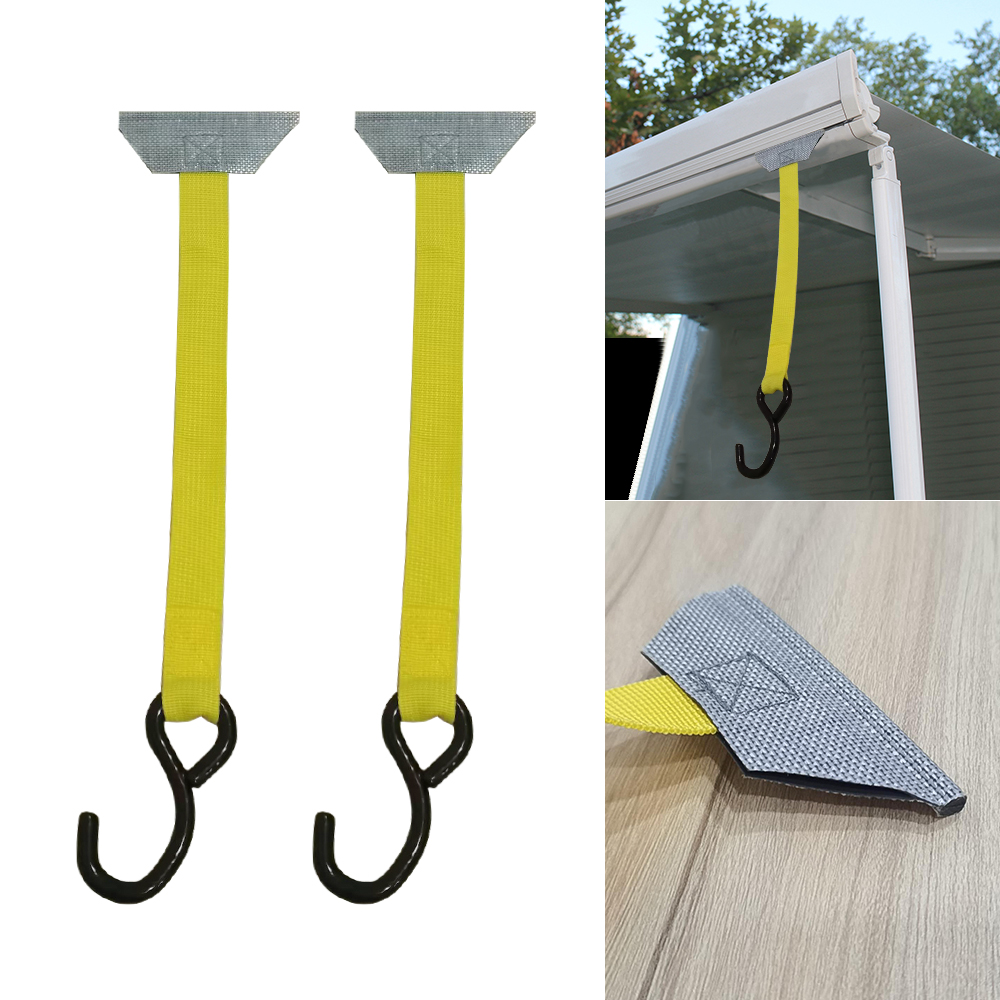 Windsor Knot Tie - 2 個 RV テント防風固定ストラップフックオーニングタイダウンハンガー Fiamma Thule