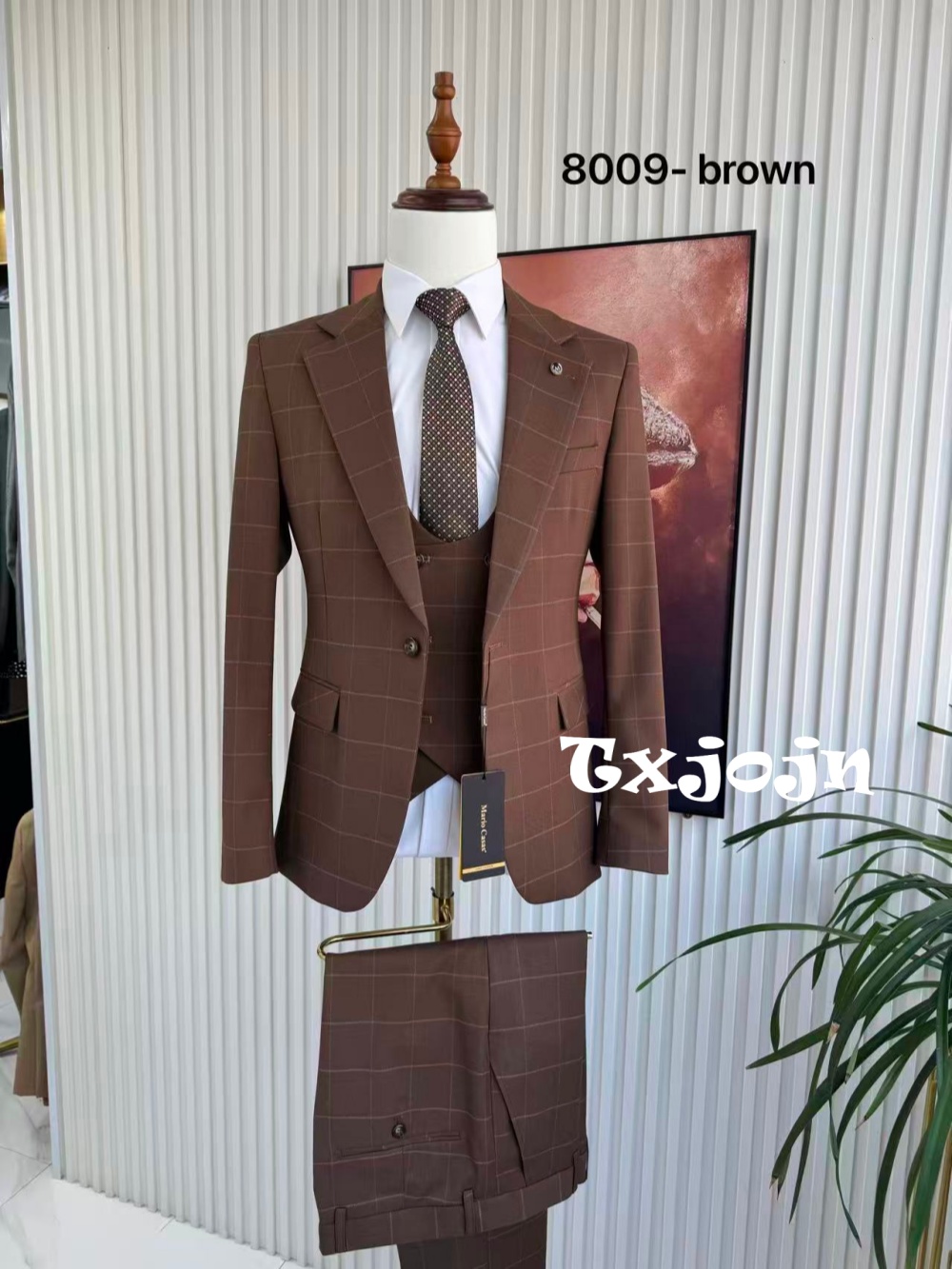 Men Formal Wear Office - メンズプレイドタキシード3ピースジャケットベストパンツ誕生日パーティーウェアノッチドラペルスーツセットメンズダンスウェア長袖スーツ