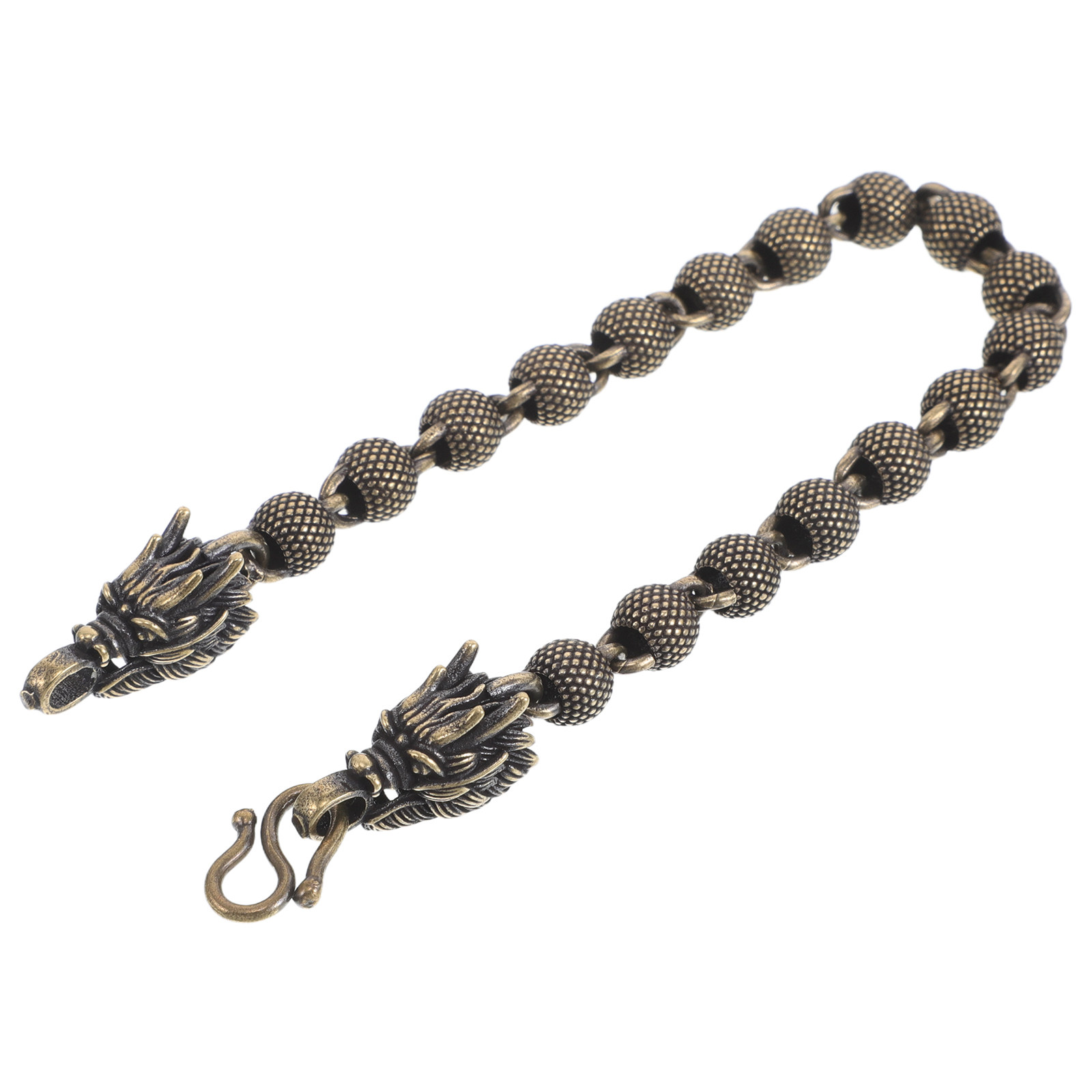 Men'S Formal Wear Jewelry - ヴィンテージ銅製ドラゴンビーズブレスレット マット仕上げ ハンドメイド スタイリッシュ ユニセックスジュエリー カジュアル