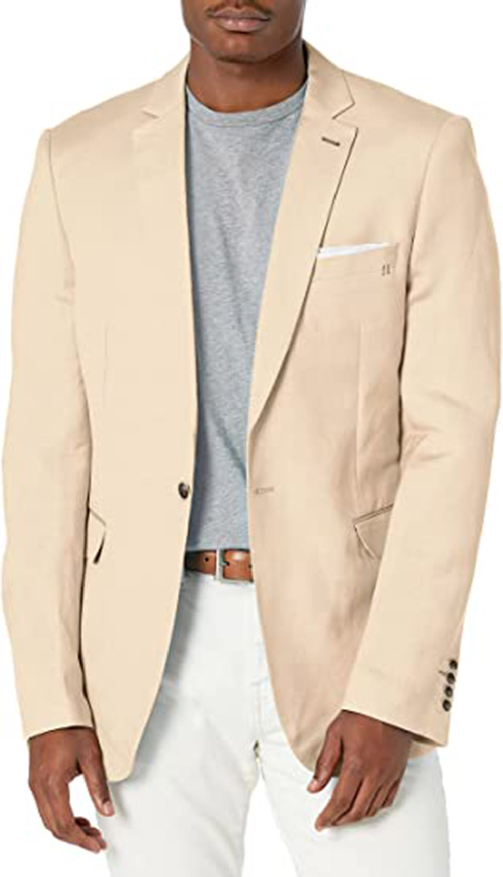 Khaki Formal Wear Men - テーラードカーキブレザーメンズスーツセットノッチドラペル結婚式の服装ビジネスパーティー着用 2 個ジャケット + 白パンツ結婚式の服