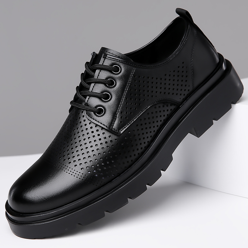Formal Men Office Wear Sandals - 夏の新作革靴 メンズ ビジネスシューズ 通気孔付き ソフトボトム メンズサンダル
