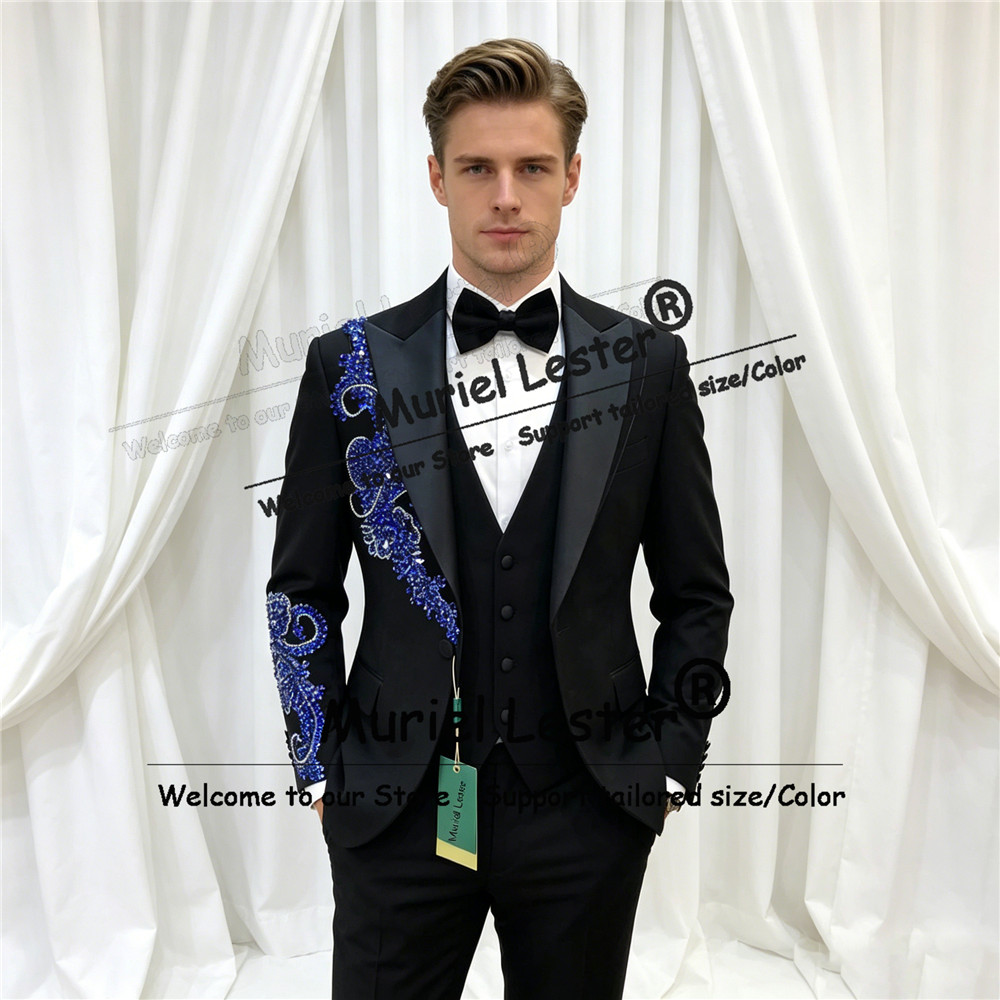 男性用限定ウェディングスーツ ジュエリーストーン付きジャケッ - Men'S Formal Wear Jewelry のレビューと価格