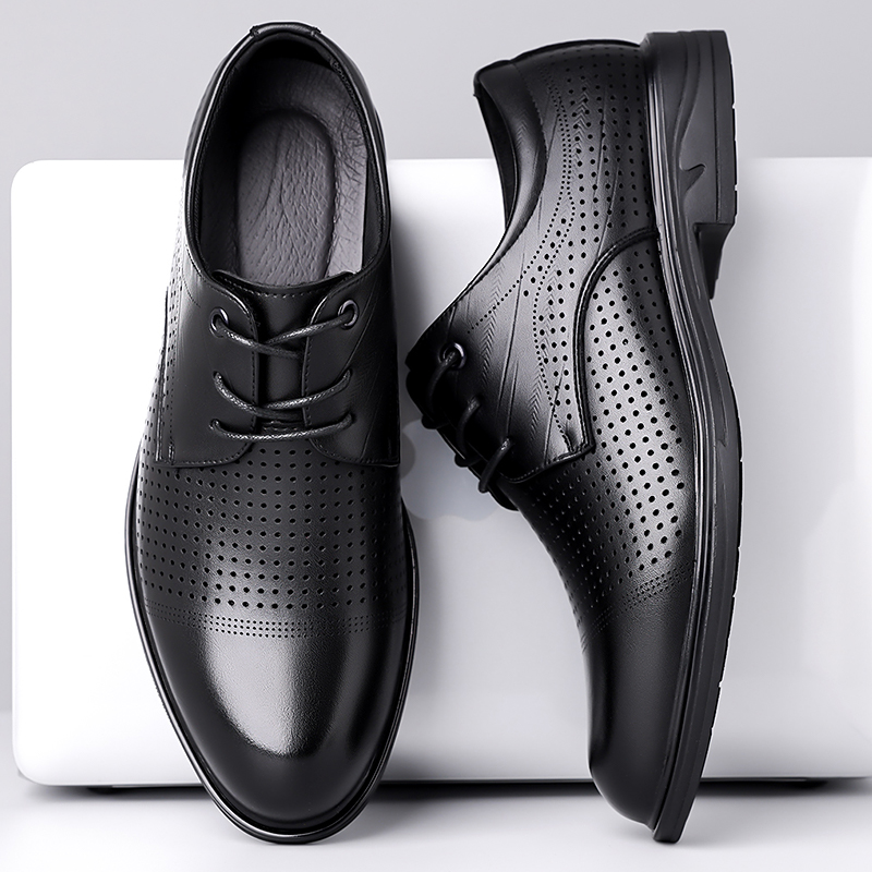 夏の新作革靴 メンズ ビジネスシューズ 通気孔付き ソフトボ - Formal Men Office Wear Sandals のレビューと価格
