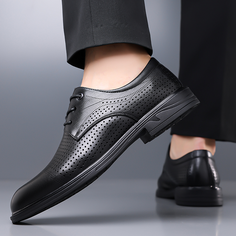 夏の新作革靴 メンズ ビジネスシューズ 通気孔付き ソフトボ - Formal Men Office Wear Sandals のレビューと価格