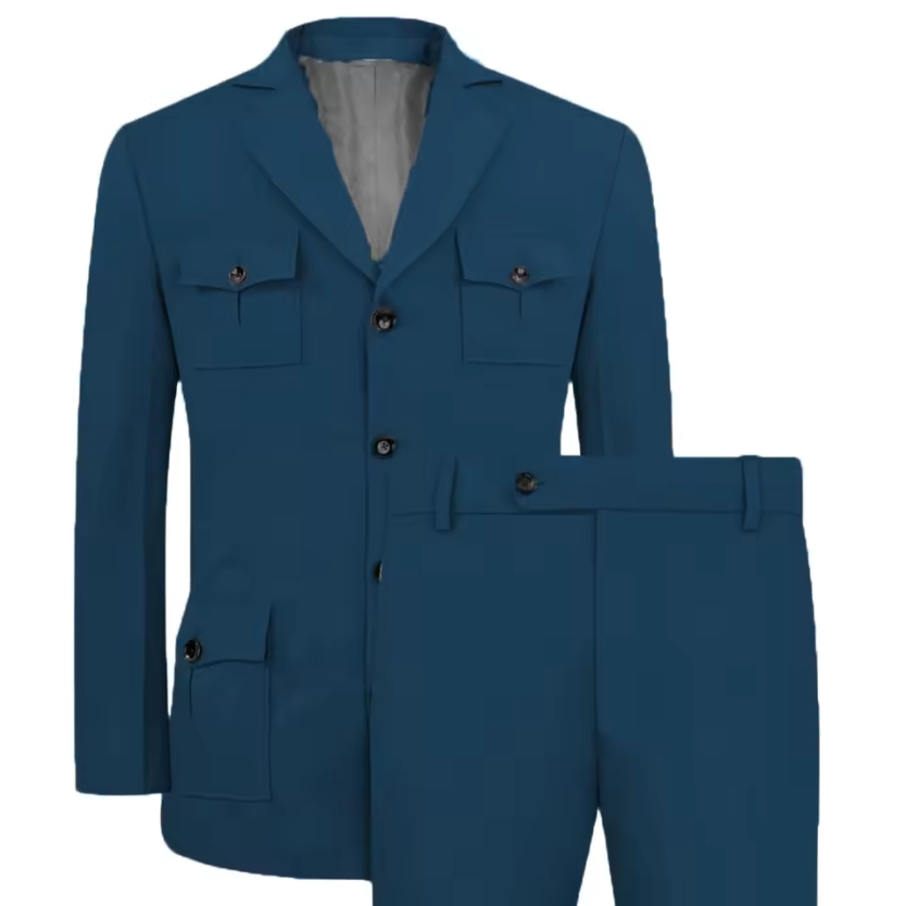 メンズスーツ Jakcet カジュアルカーキ 2 ピースブレ - Khaki Formal Wear Men のレビューと価格