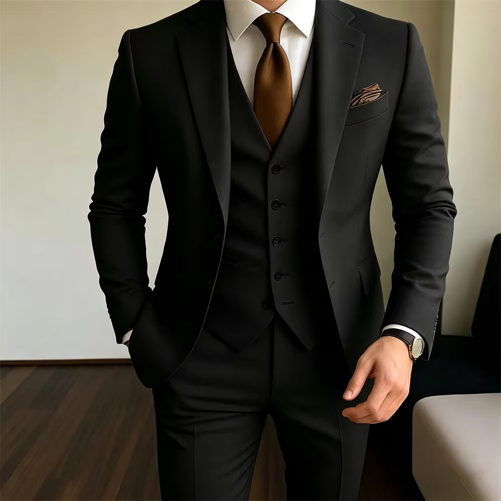 カーキメンズスーツ 3 ピース ジャケット + ベスト +  - Khaki Formal Wear Men のレビューと価格