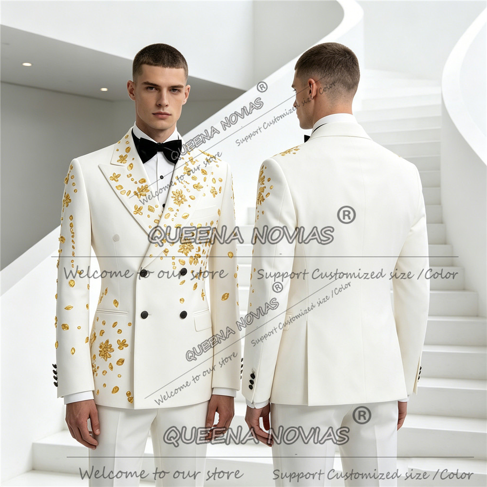 独占的なスーツ男性用結婚式ゴールドジュエリーラインストーンジ - Men'S Formal Wear Jewelry のレビューと価格
