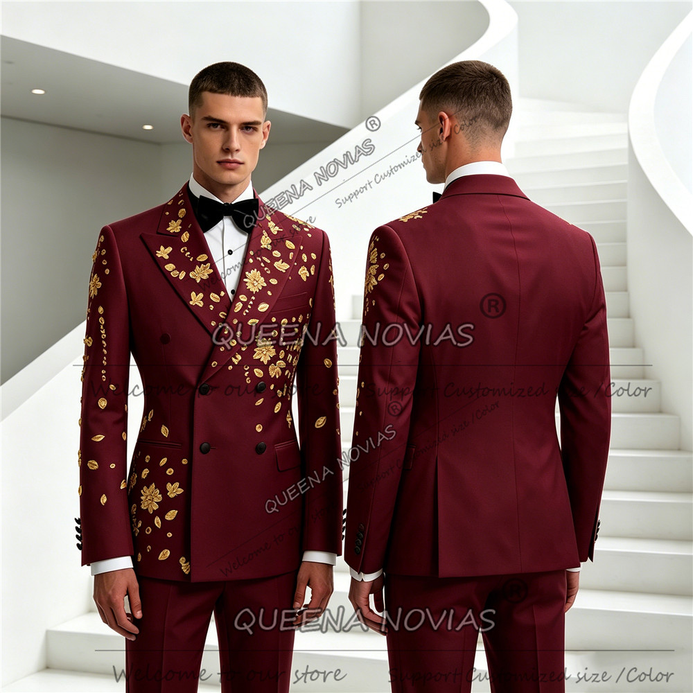 独占的なスーツ男性用結婚式ゴールドジュエリーラインストーンジ - Men'S Formal Wear Jewelry のレビューと価格