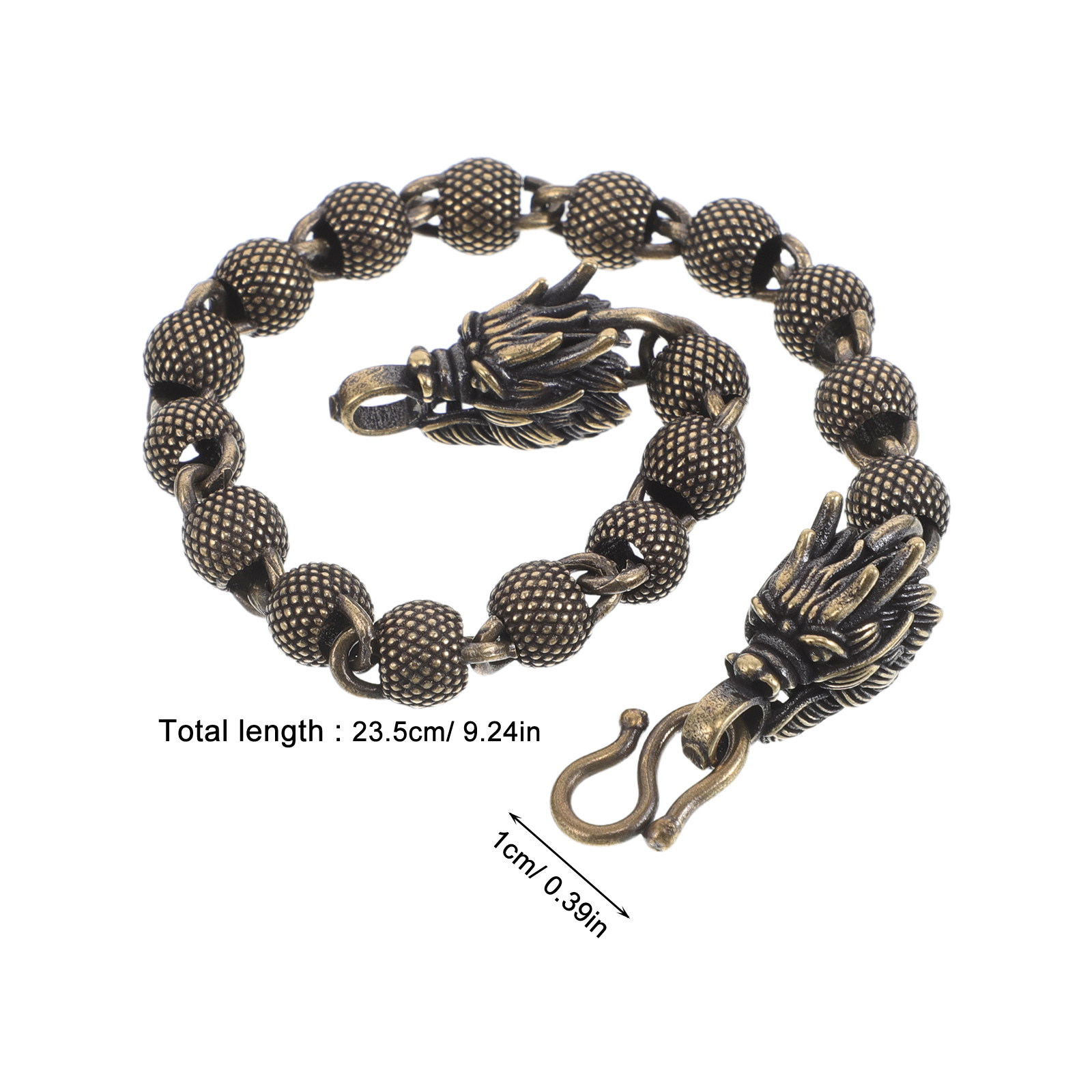 ヴィンテージ銅製ドラゴンビーズブレスレット マット仕上げ ハ - Men'S Formal Wear Jewelry のレビューと価格