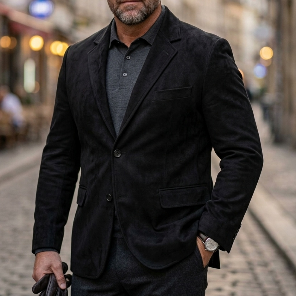 メンズヴィンテージスマートカジュアルスエードブレザージャケッ - Men Formal Wear Office のレビューと価格