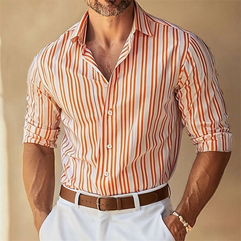 10色展開 メンズフォーマル ラペルボタンダウン ストライプ - Large Men Formal Wear のレビューと価格
