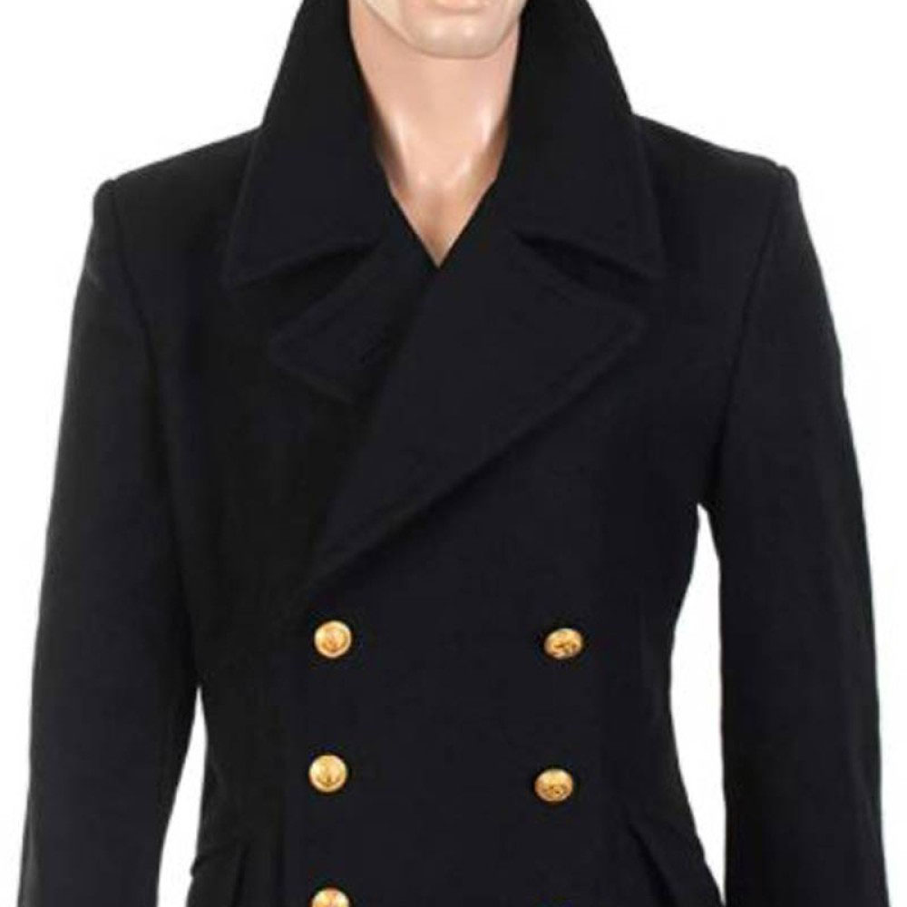 メンズ クラシック ブラック トレンチコート オーバーコート - Large Men Formal Wear のレビューと価格