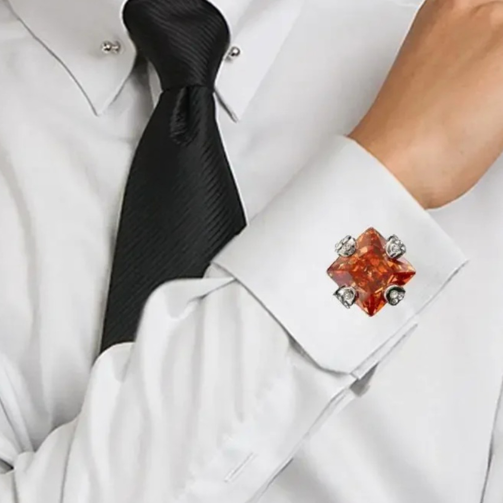 新しいメンズ高級ラインストーンカフス結婚式アクセサリージュエ - Men'S Formal Wear Jewelry のレビューと価格