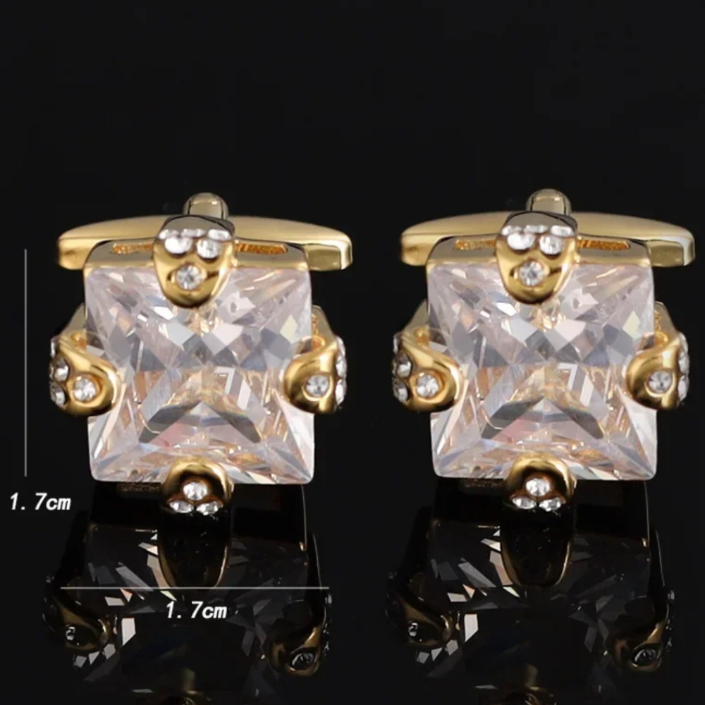 新しいメンズ高級ラインストーンカフス結婚式アクセサリージュエ - Men'S Formal Wear Jewelry のレビューと価格