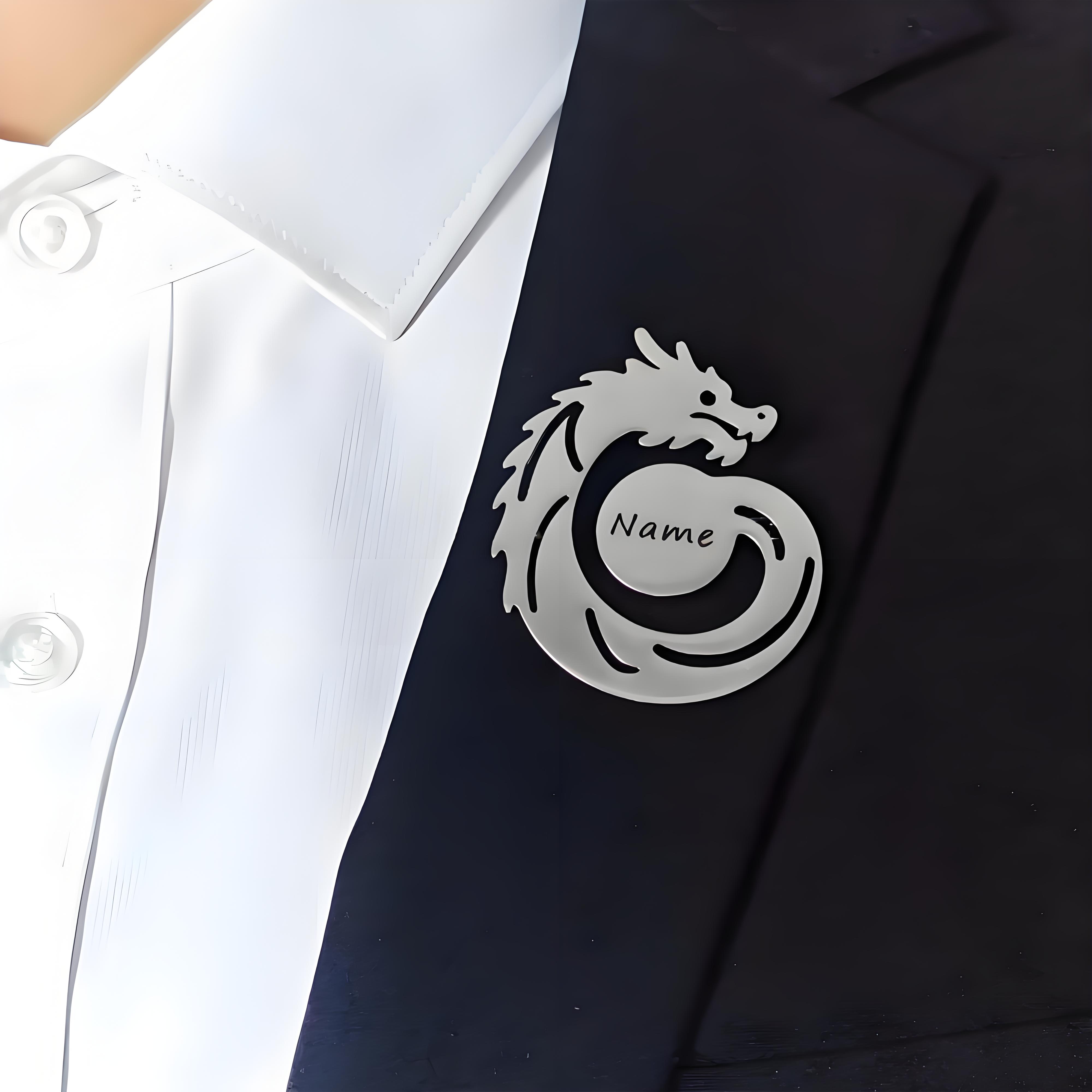 カスタムネームドラゴンブローチ、パーソナライズされた彫刻アク - Men'S Formal Wear Jewelry のレビューと価格