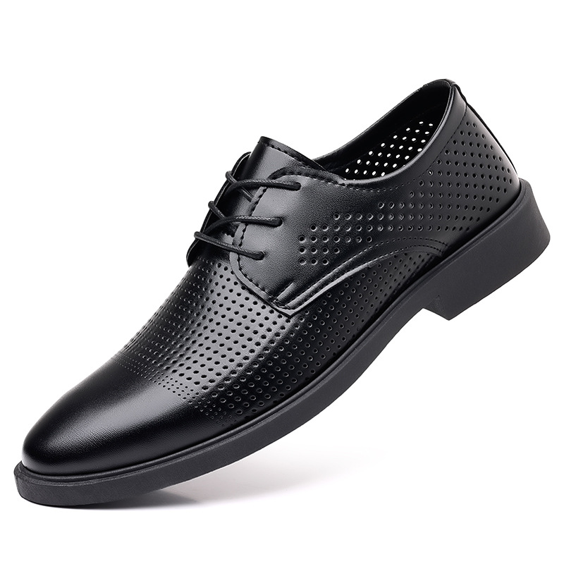 夏の新革靴メンズビジネス中空穴ソフト底メンズサンダルフォーマ - Formal Men Office Wear Sandals のレビューと価格