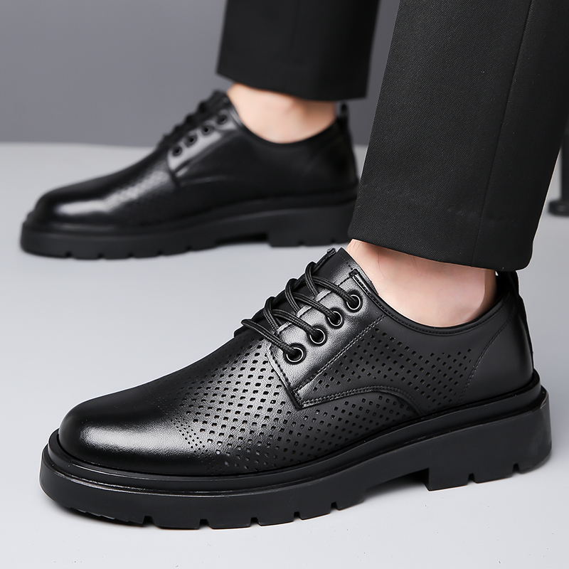 夏の新作革靴 メンズ ビジネスシューズ 通気孔付き ソフトボ - Formal Men Office Wear Sandals のレビューと価格