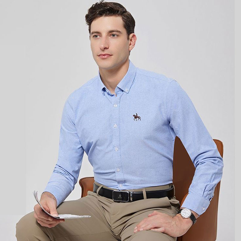 男性用オックスフォード長袖シャツ,フォーマルなビジネスウェア - Large Men Formal Wear のレビューと価格