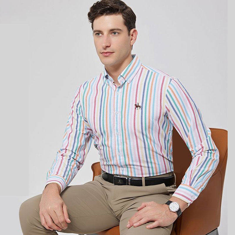 男性用オックスフォード長袖シャツ,フォーマルなビジネスウェア - Large Men Formal Wear のレビューと価格