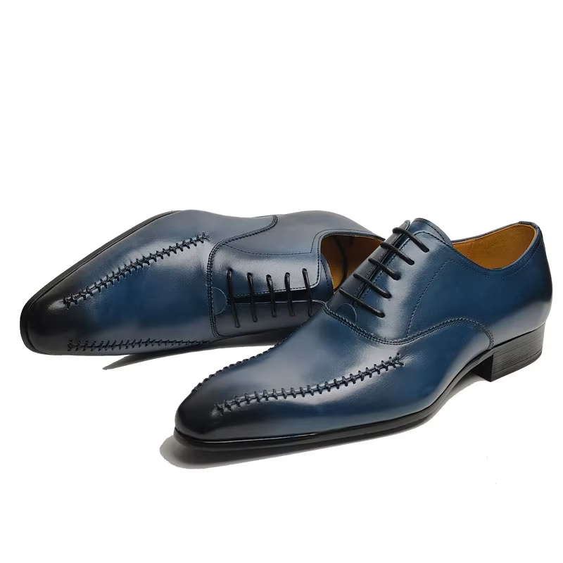 高級メンズ本革ドレスシューズ、ポインテッドトゥ、手縫い、ファ - Men Formal Wear Office のレビューと価格