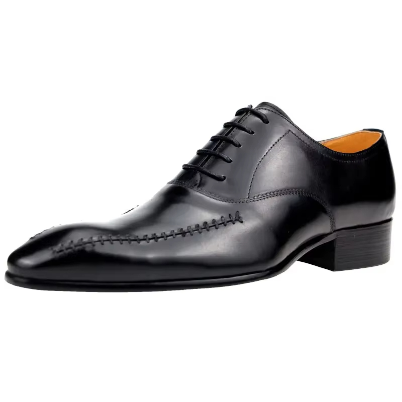 高級メンズ本革ドレスシューズ、ポインテッドトゥ、手縫い、ファ - Men Formal Wear Office のレビューと価格
